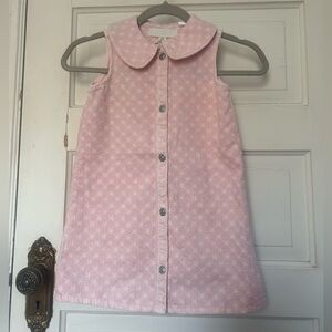 Zara Girl Blush Pink Floral Snap Dress Spring Girlhood 6Y Snaps Peter Pan collar